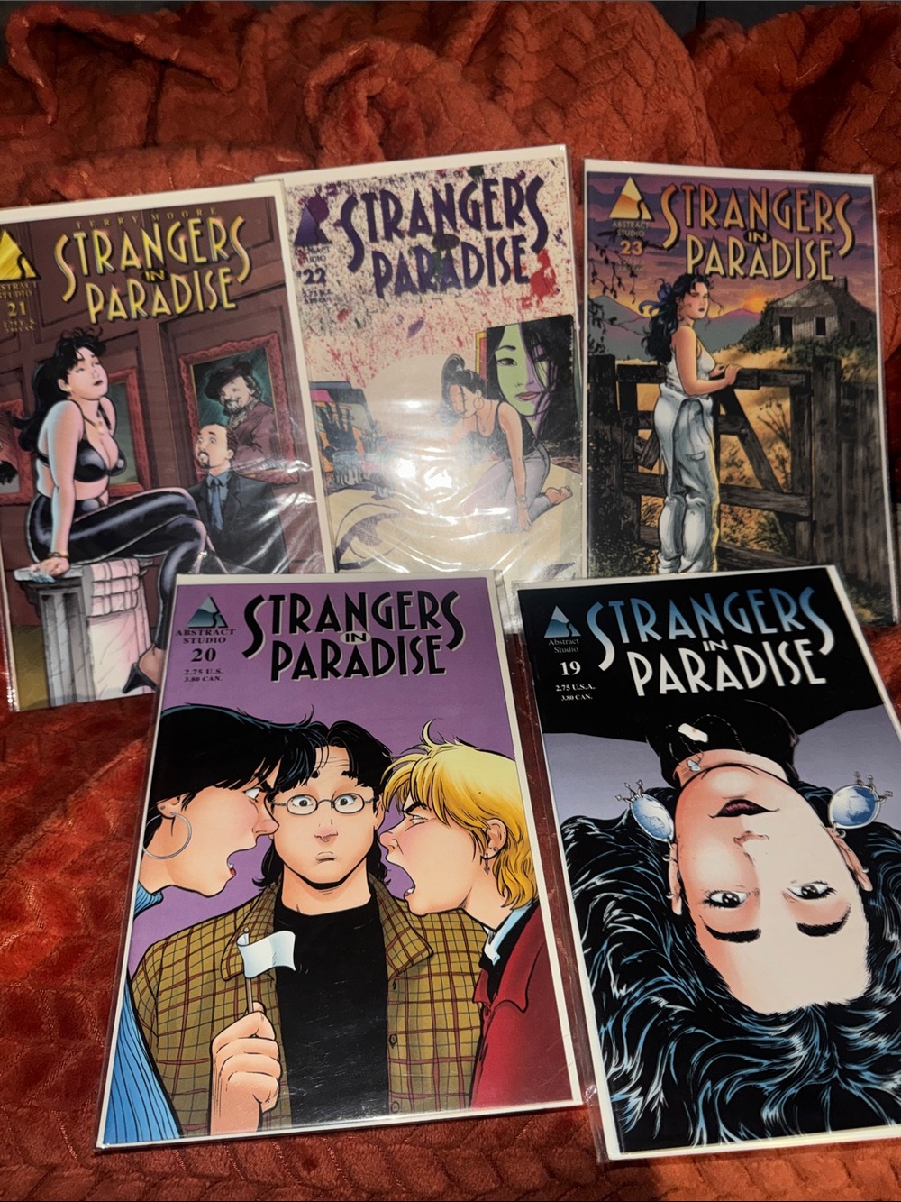 RARE VTG Lot of 5 Strangers in Paradise Comic Books #19-23 + Promo Extras Terry